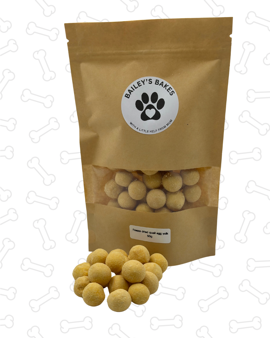 Freeze dried quail egg yolks