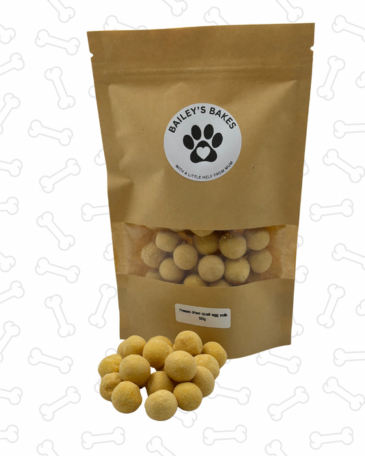 Freeze dried quail egg yolks