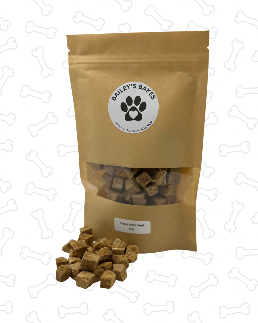 Freeze dried beef cubes