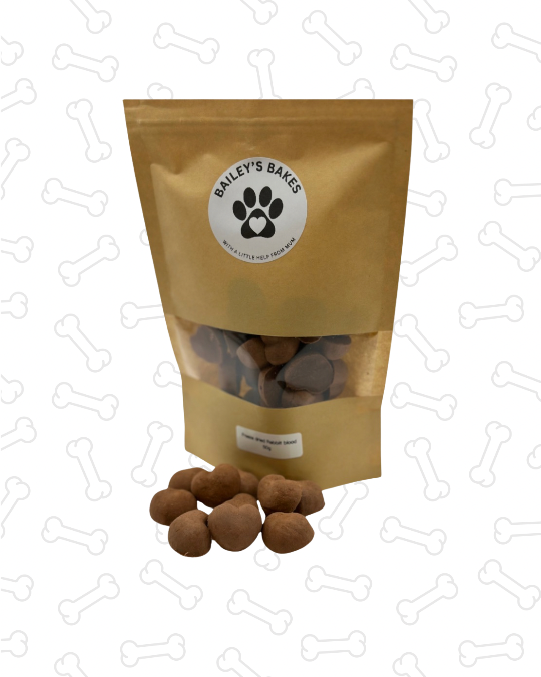 Freeze dried rabbit blood hearts