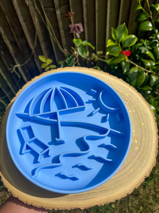 Blue Seaside snacker Slow Feeder Enrichment Bowl