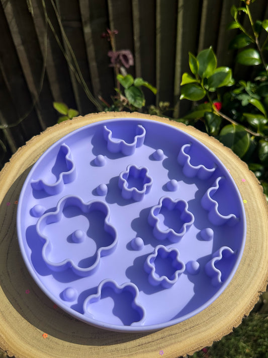 Purple Blossom Slow Feeder Enrichment Bowl